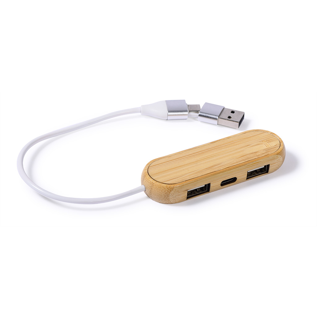 BAMBOO HUB WITH USB PORTS USB USB C