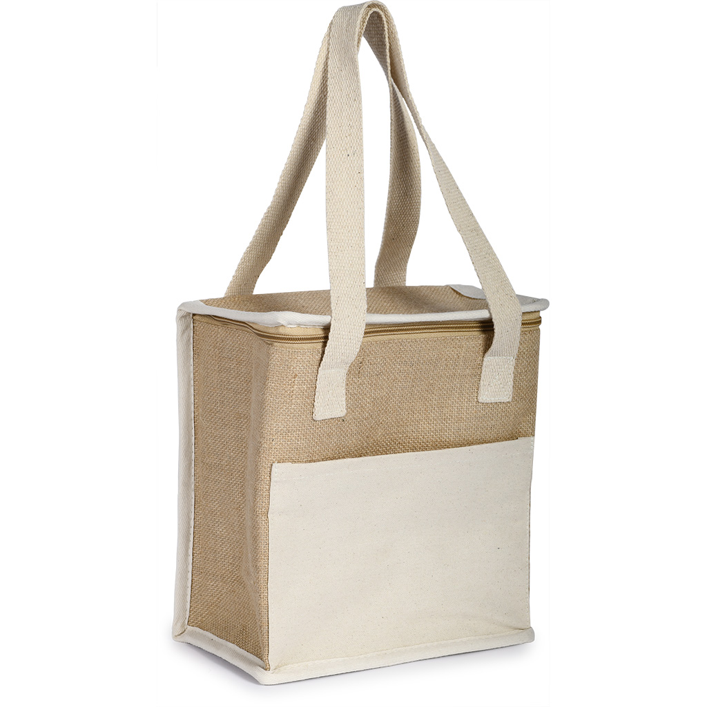 COOLER BAG IN JUTE AND COTTON