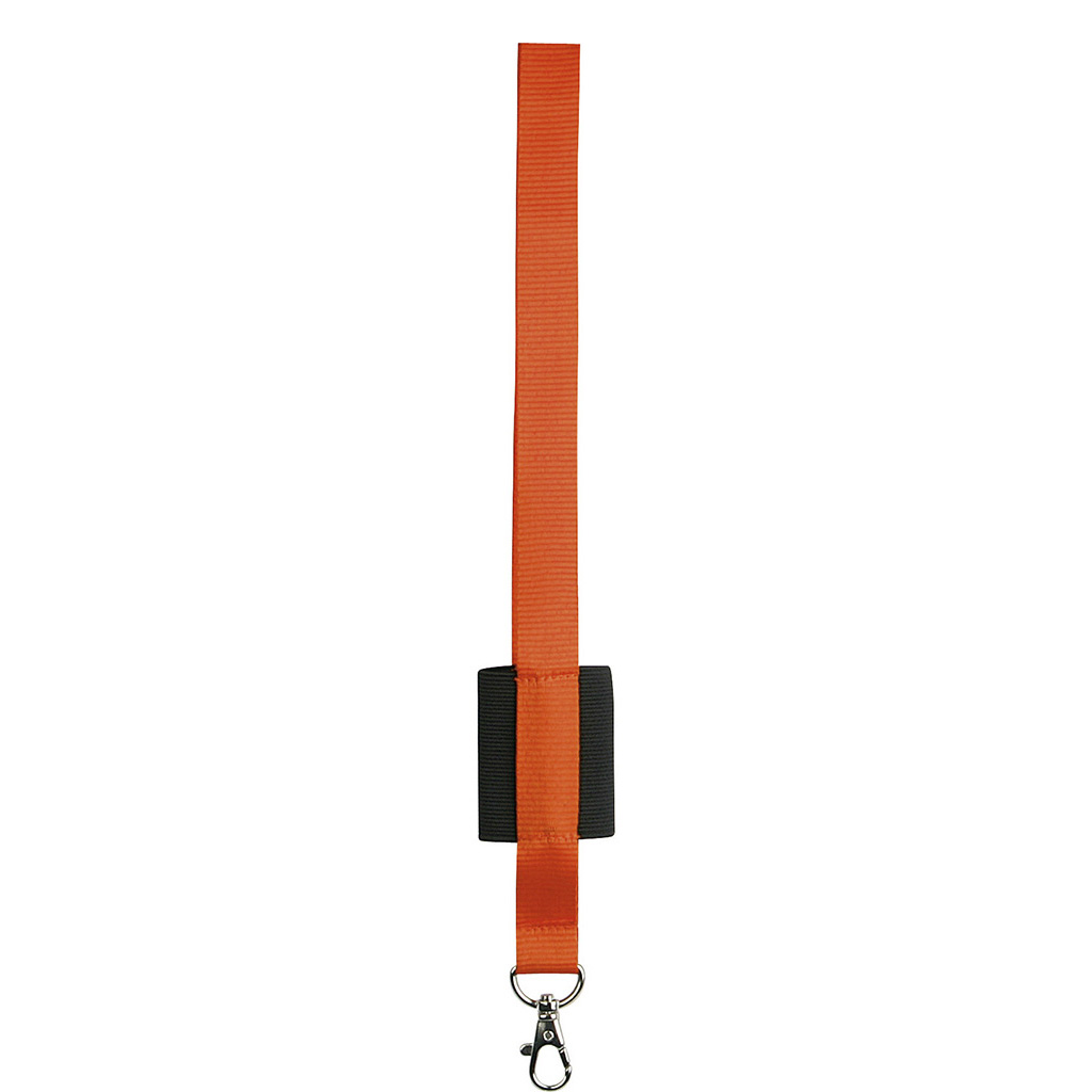 with stretch mobile phone holder and metal carabine hook.