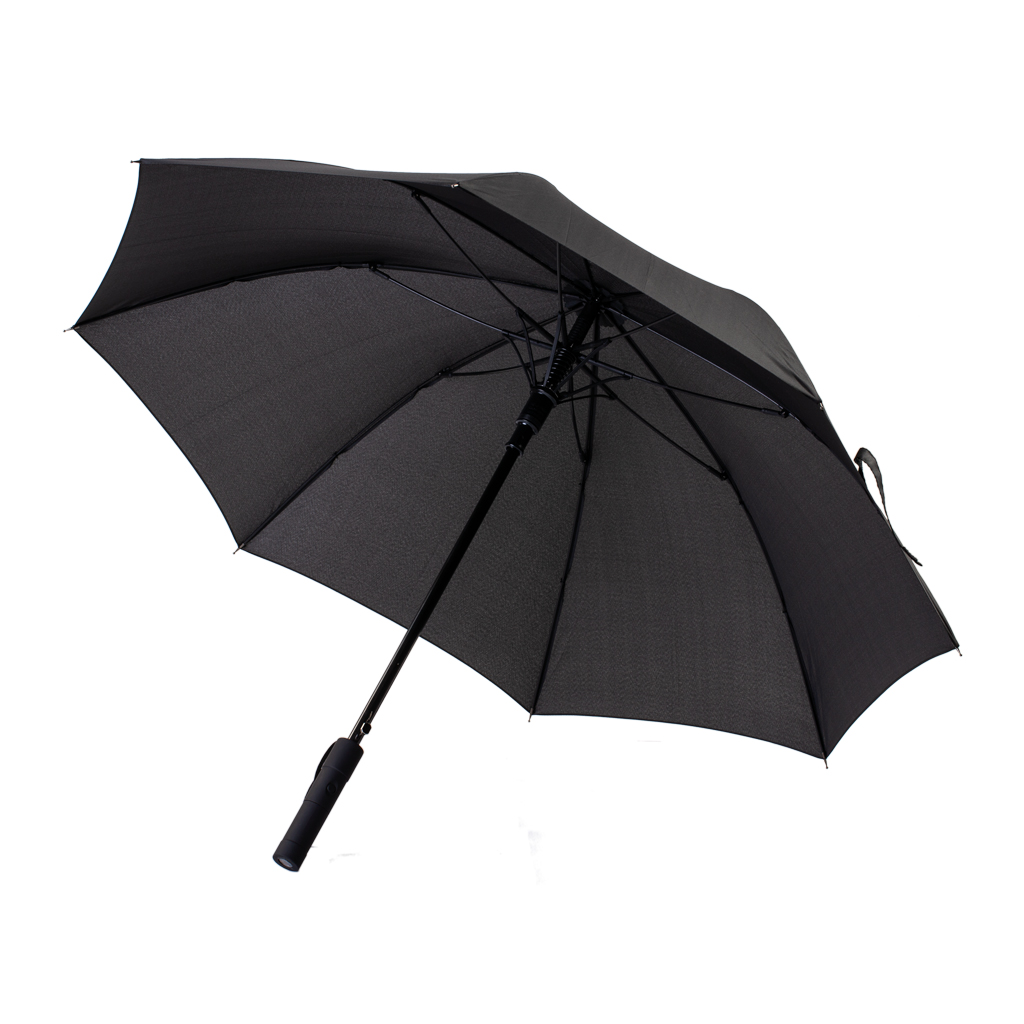 WINDPROOF UMBRELLA IN PONGEE WITH TORCH