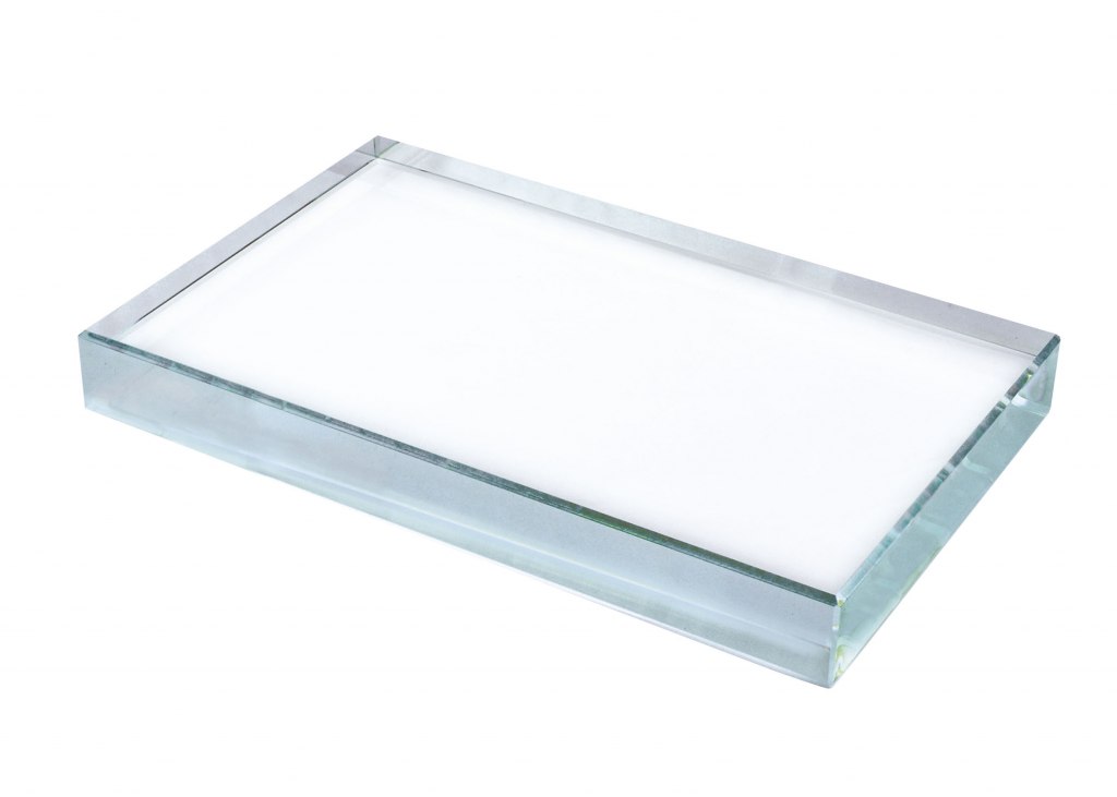 PAPERWEIGHT WHITE GLASS mm 80x100 h19
