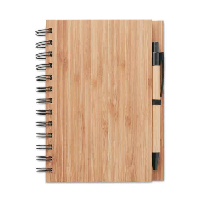 Bamboo notebook with pen lined