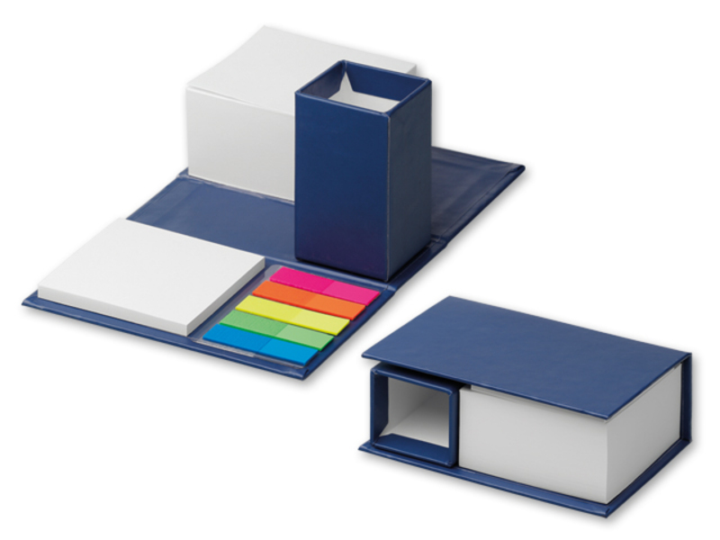 SHENNA set of sticky notes with pen stand, Blue