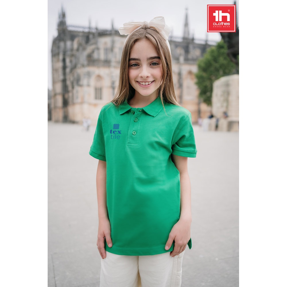THC ADAM KIDS. Kids short-sleeved 100% cotton piqué polo shirt unisex)