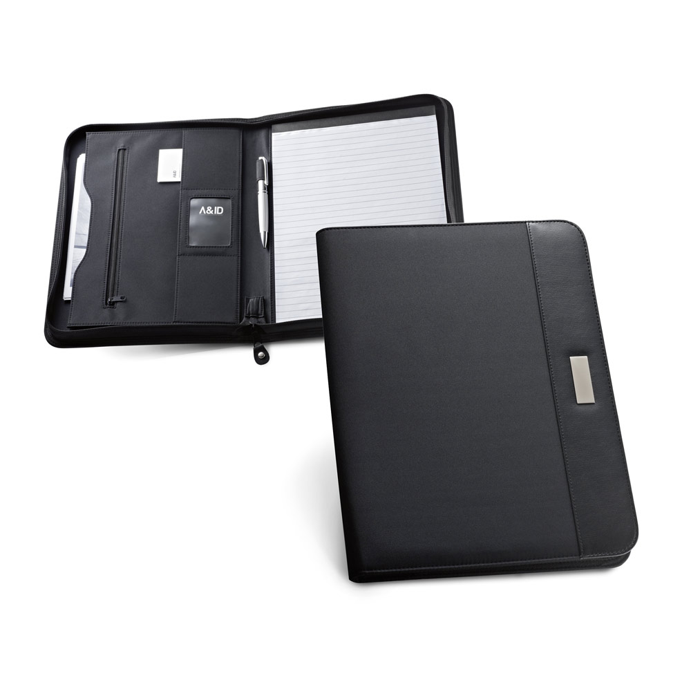 PASZO. PU and microfibre A4 folder with lined sheet pad