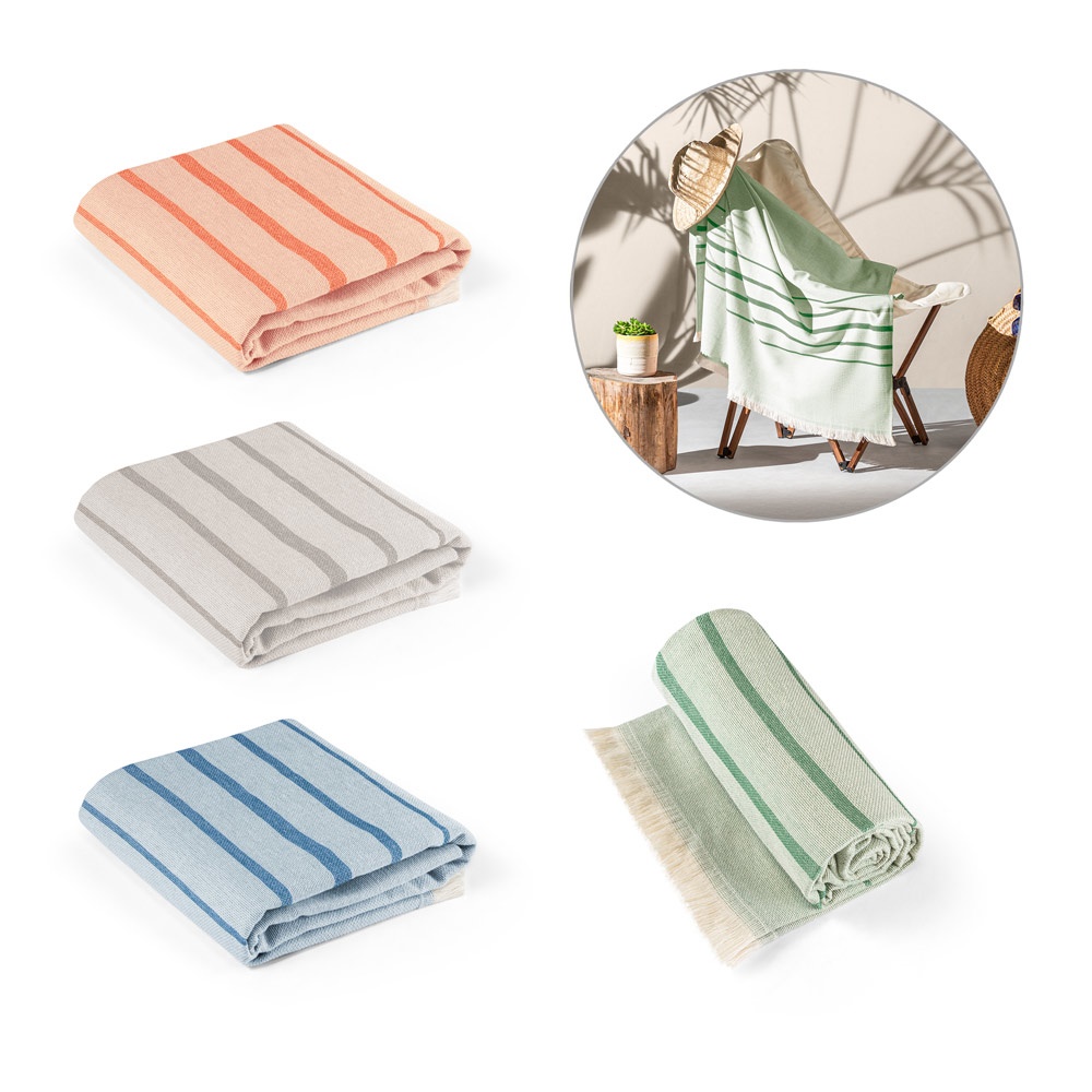 CAPLAN. Multifunctional towel made of light and resistant cotton (90%) and recycled cotton (10%)