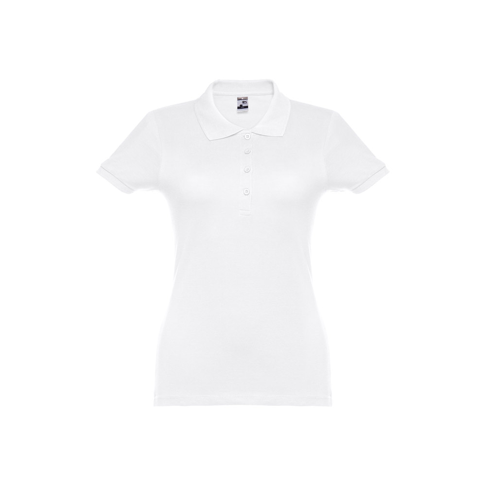 THC EVE WH. Short-sleeved fitted polo for women in 100% cotton