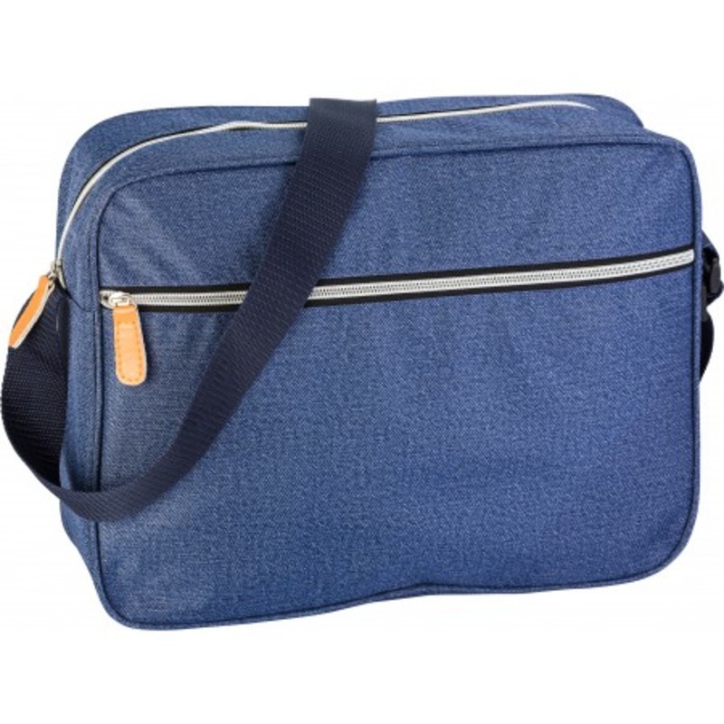 Polyester laptop bag in denim look