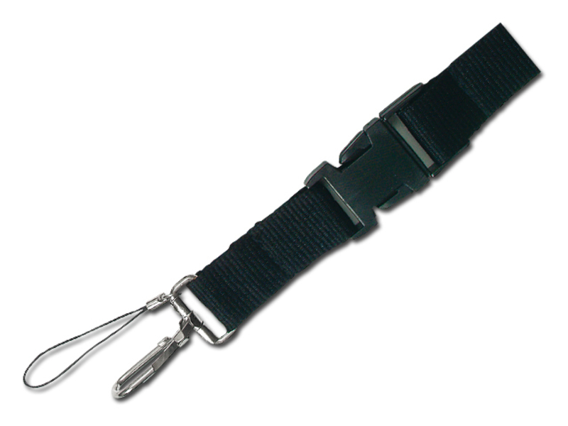IDA lanyard with carabine, Black