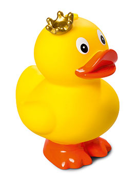 Squeaky duck standing, crown