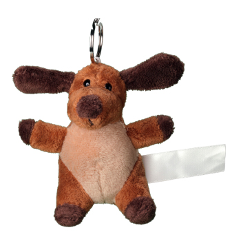 Plush dog with keychain