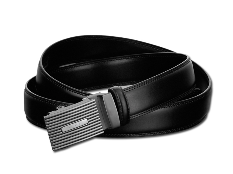 SAN men's leather belt in gift box, SANTINI, Black