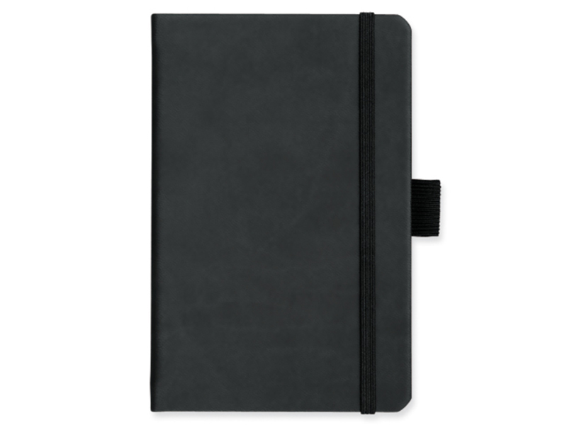 LANYO I notebook with elastic band 90x143mm, Black