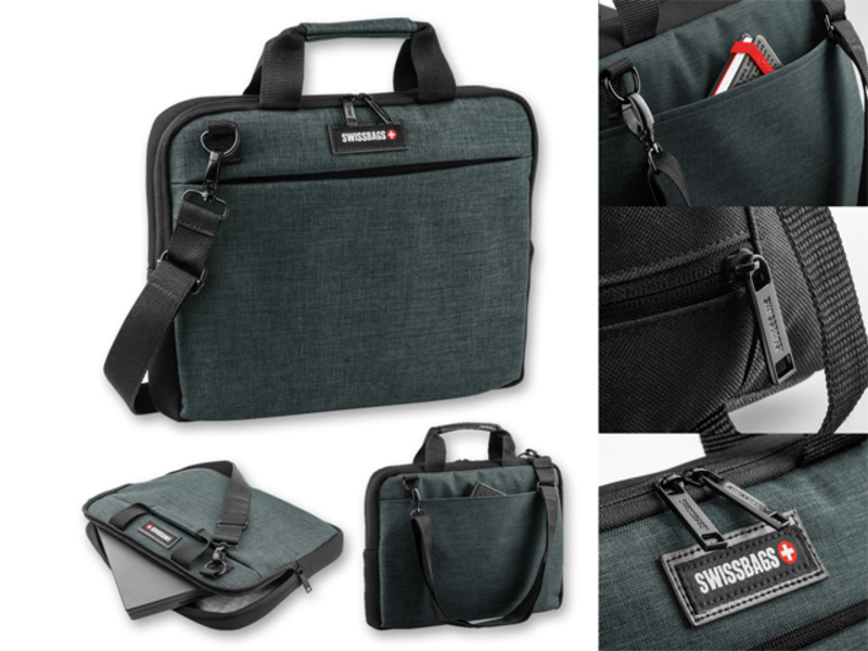 KANGA polyester laptop bag, 600D, SWISSBAGS, Heather grey