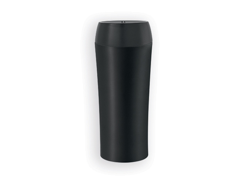 LEMUR double wall thermomug made of stainless steel and plastic, 470 ml, Black