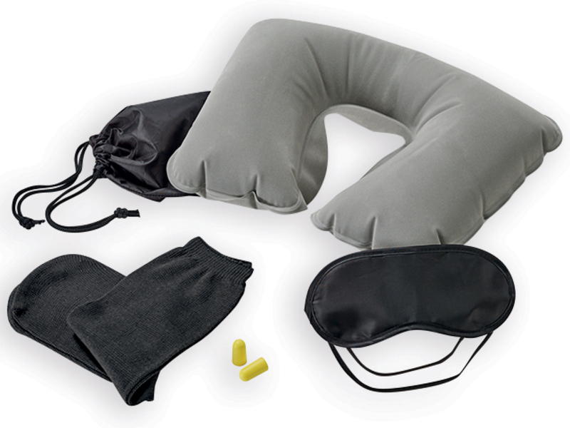 ANILA travel set in a textile case, Black
