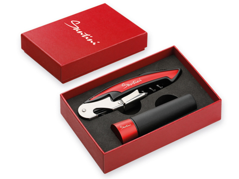 MALENA two-part wine set in paper gift box, SANTINI, Red
