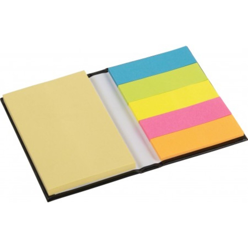 Notebook with sticky notes