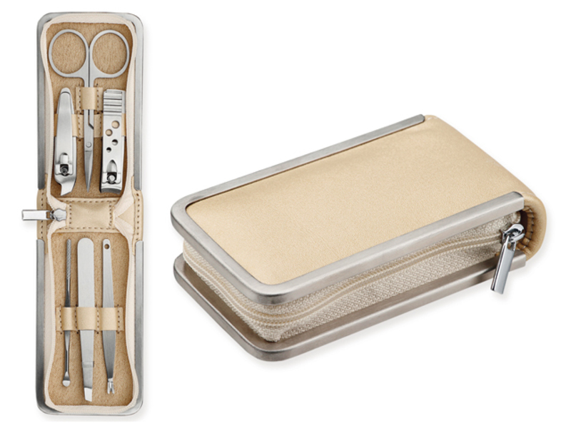 JENETTE six-part stainless steel manicure set, Satin gold