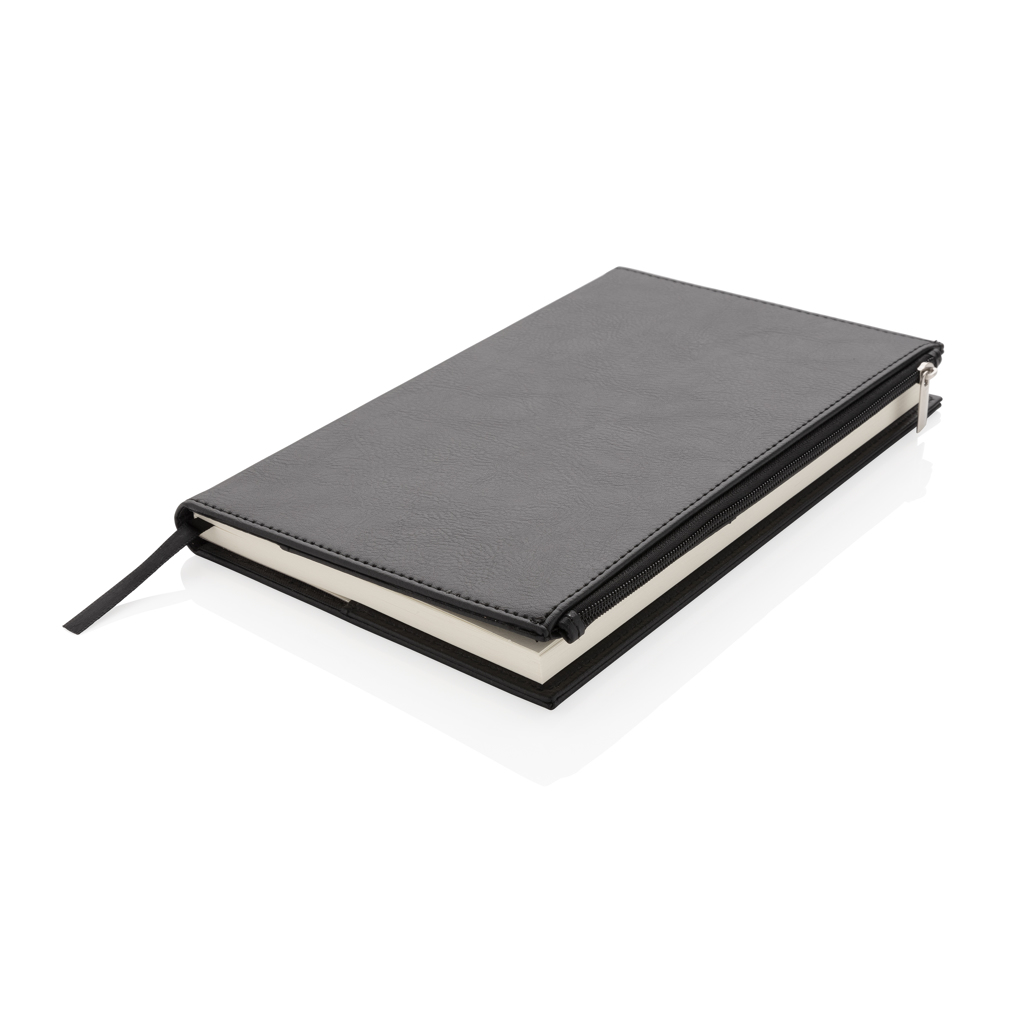 Swiss Peak A5 PU notebook with zipper pocket