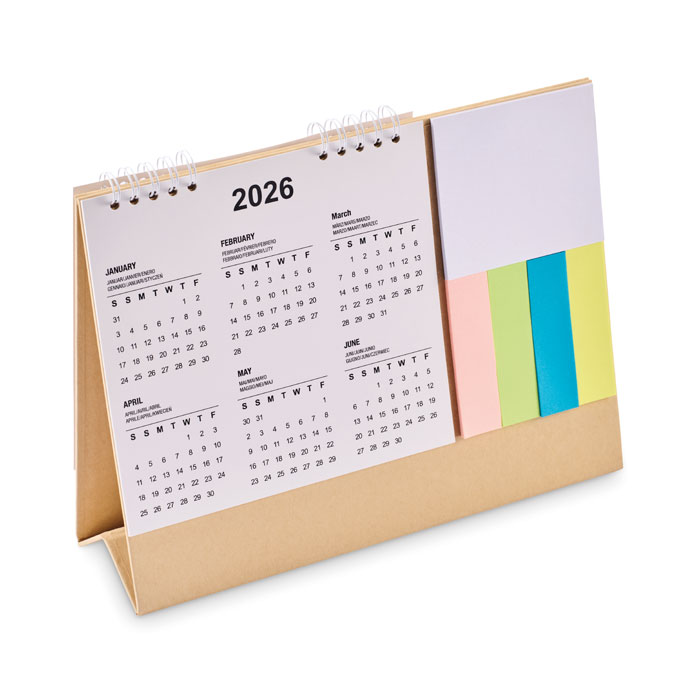 Desk calendar with memo pad