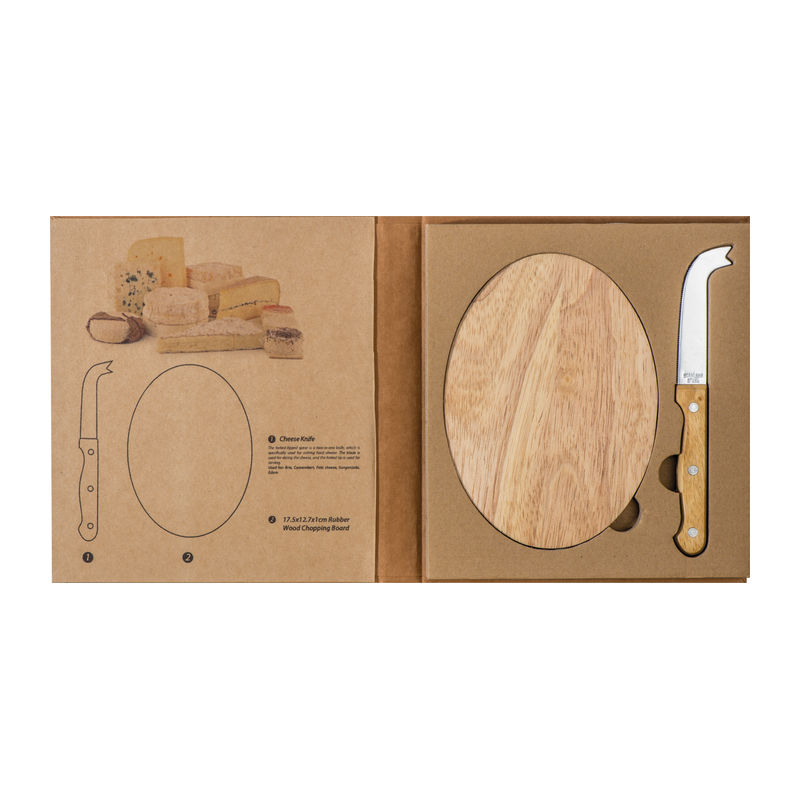 Cheese set with wooden cutting board