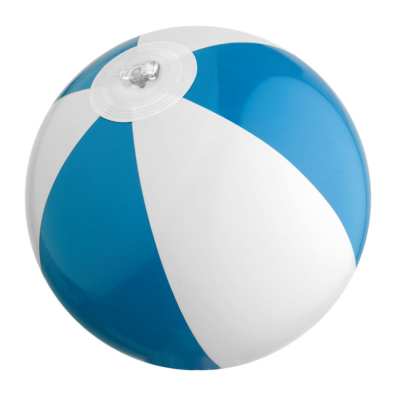 Bicoloured mini beach ball with 21.5 cm segments.