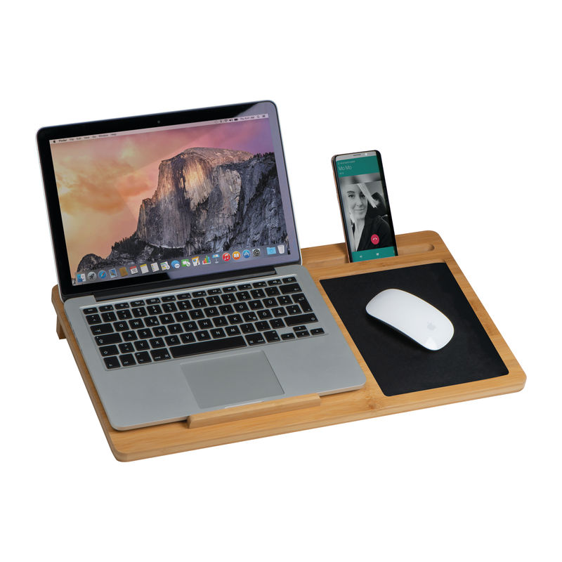 Laptop tray with mousepad and mobile phone holder