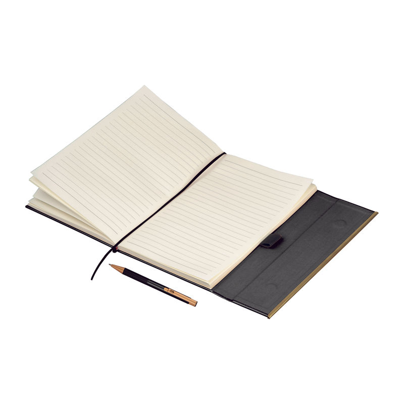 Set of leather notebook and pen