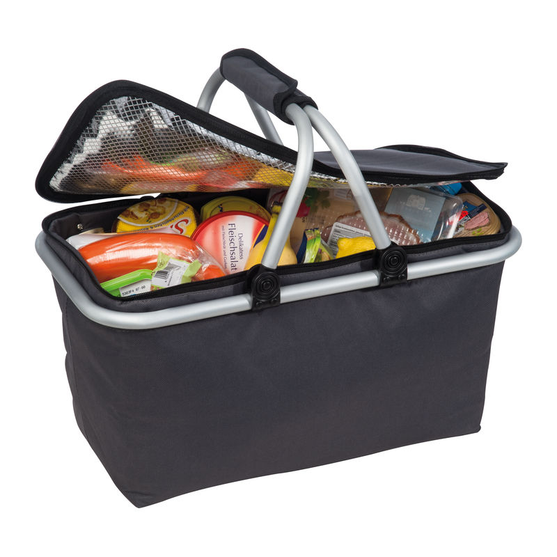 Foldable polyester shopping basket 