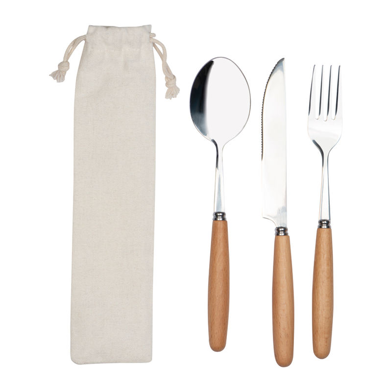 Cutlery set in a cotton pouch