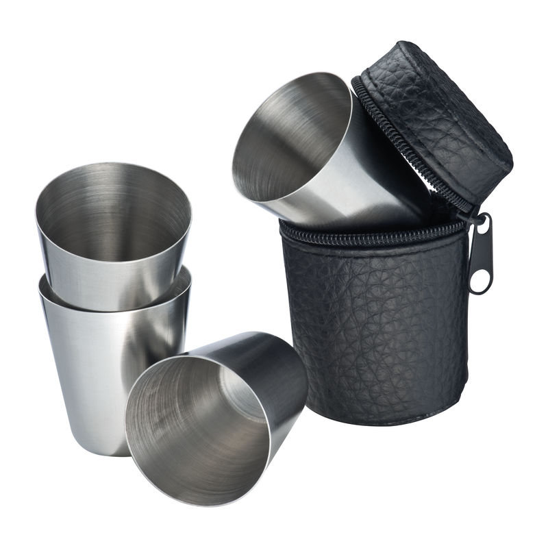 4 stainless steel cups