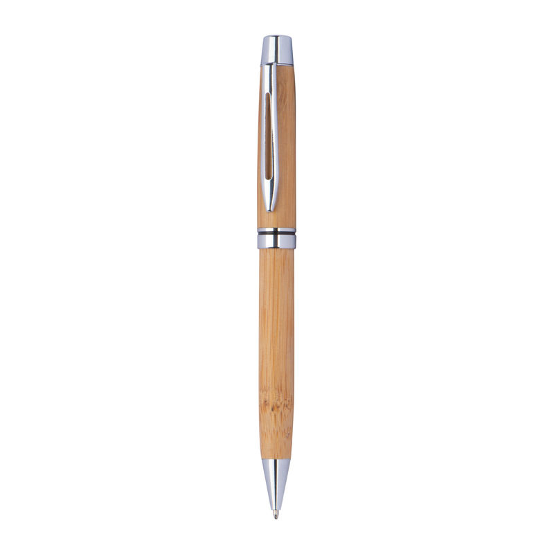 Wooden ballpen with metal applications