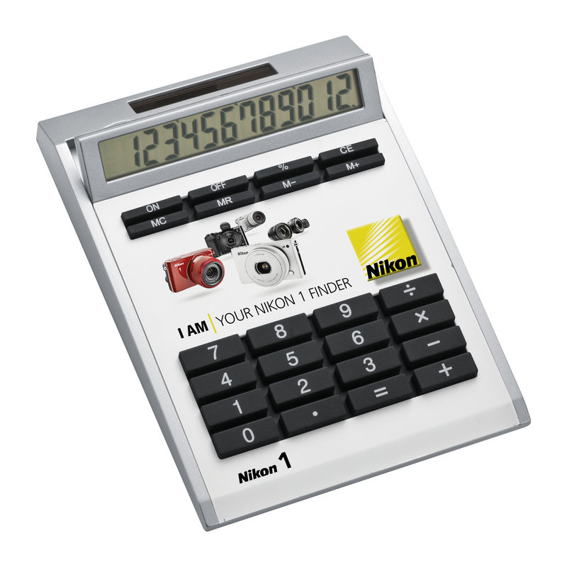 Own-design desk calculator with solar power, small