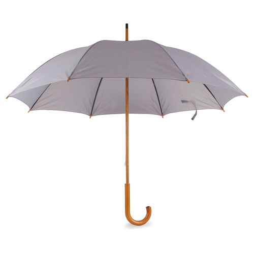 GREY WOODEN HANDLE WALK UMBRELLA