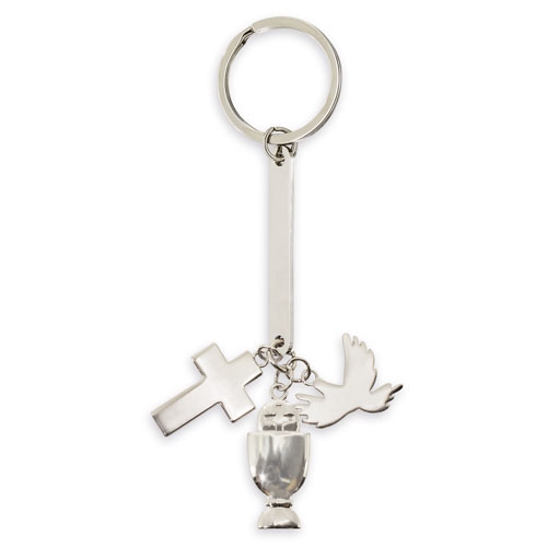 CHARMING COMMUNION SHAPED METAL KEY-RING