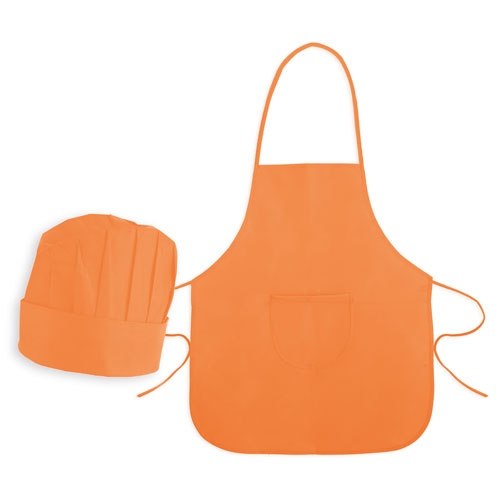 NON WOVEN APRON + CHEF HAT SET FOR KIDS