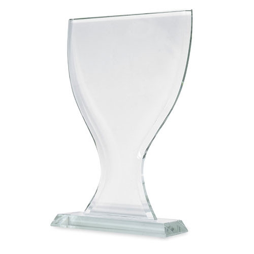 CUP SHAPED GLASS TROPHY