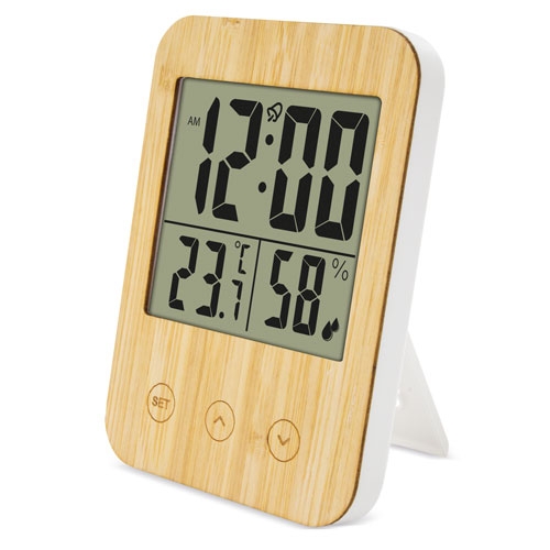 BAMBOO HYGROMETRIC THERMOMETER