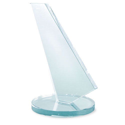 SAILING SHAPED GLASS TROPHÉE