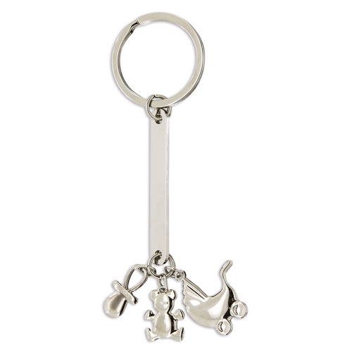 CHARMING BAPTISME SHAPED METAL KEY-RING