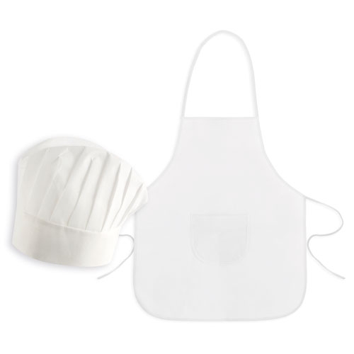 NON WOVEN APRON + CHEF HAT SET FOR KIDS