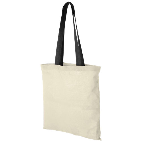 Nevada 100 g/m² cotton tote bag coloured handles 7L