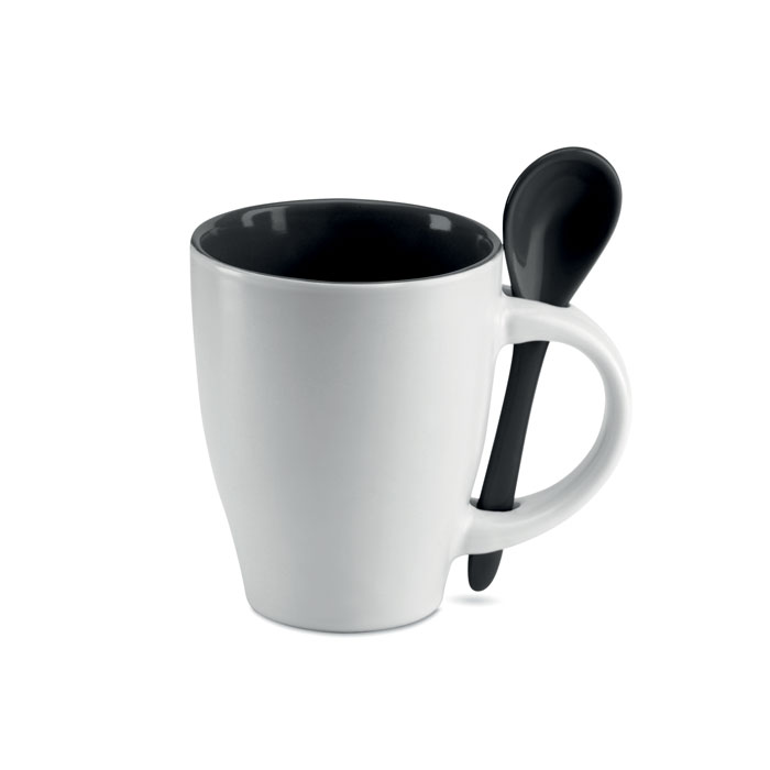 Bicolour mug with spoon 250 ml