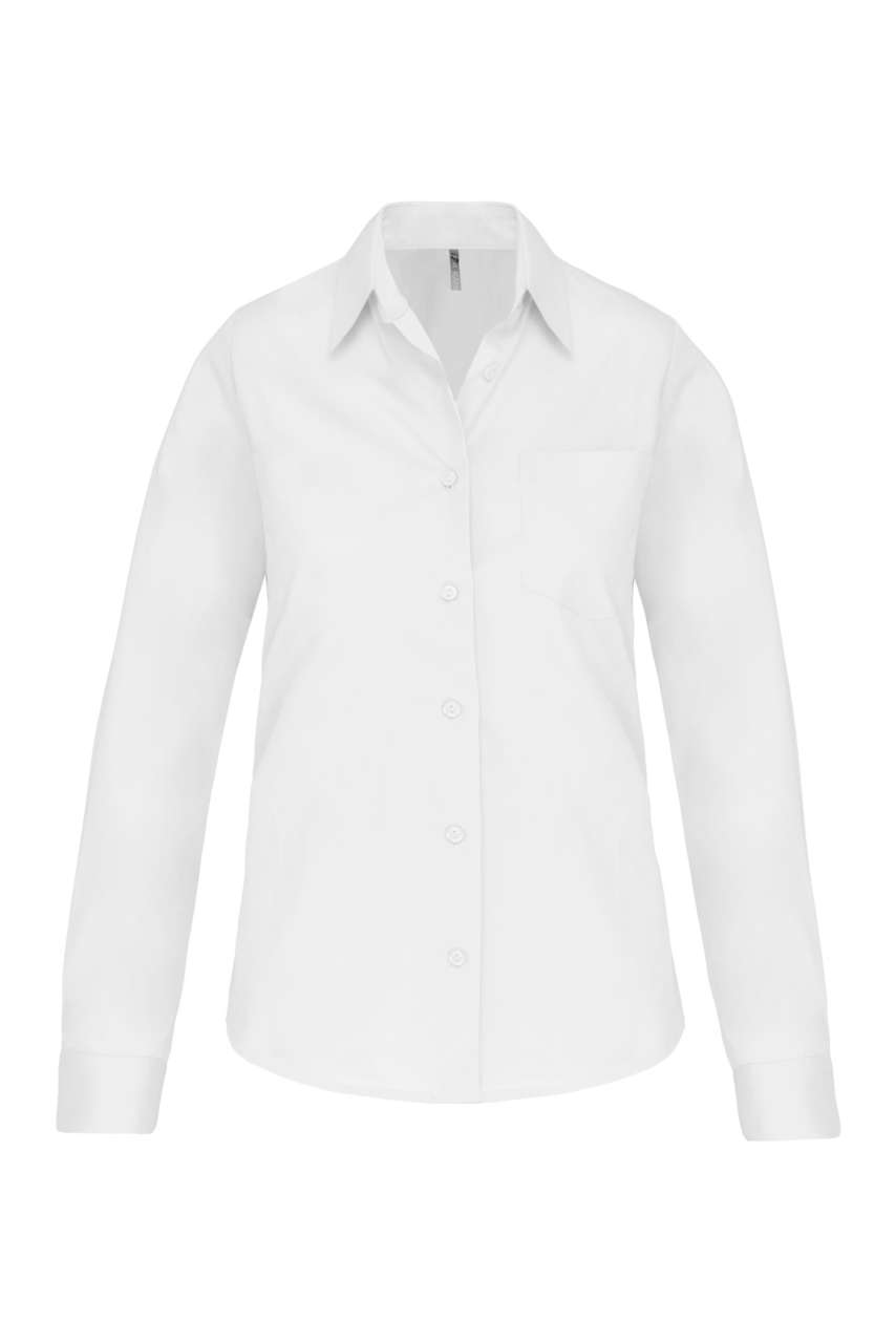 LADIES' LONG-SLEEVED COTTON POPLIN SHIRT