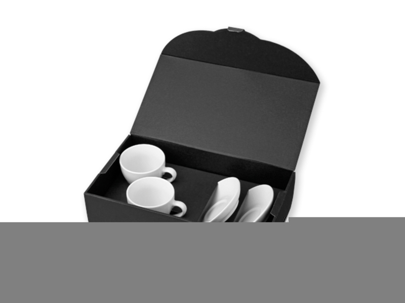 IMRE set of 2 ceramic cups with saucers, 150 ml