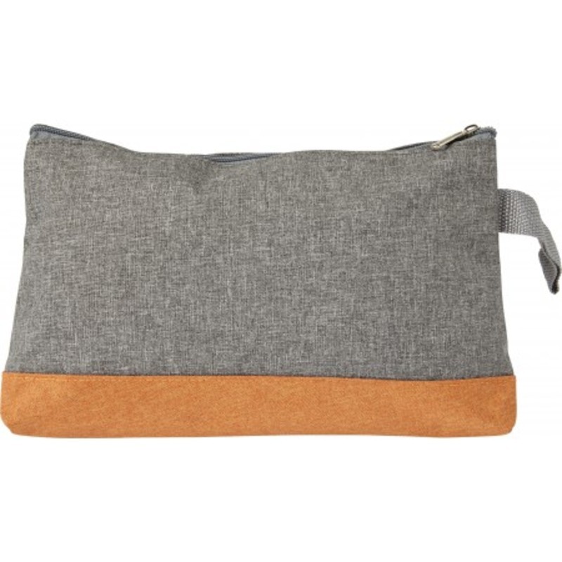 Poly canvas toiletbag, with zipper.