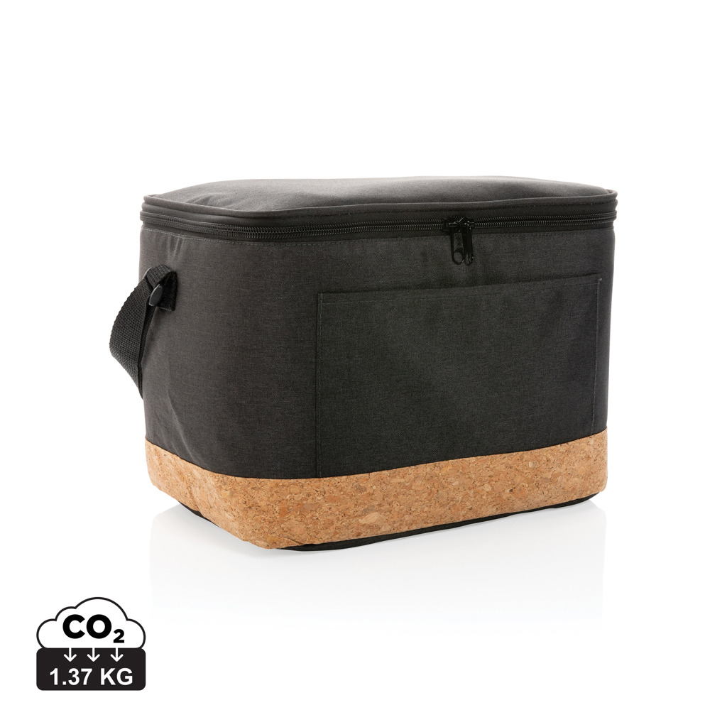 Impact AWARE™ XL RPET two tone cooler bag with cork detail