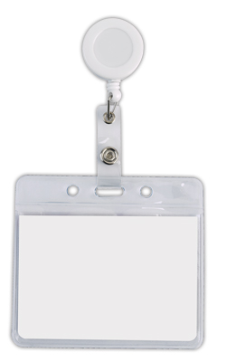 WHITE ID BADGE HOLDER TENSOR