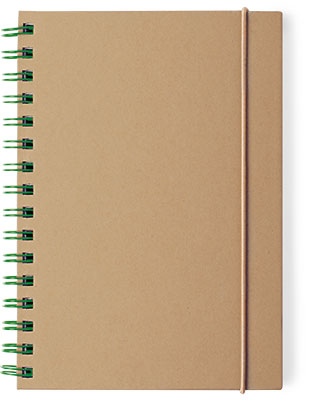 GREEN RECYCLED CARDBOARD NOTEBOOK ZUBAR